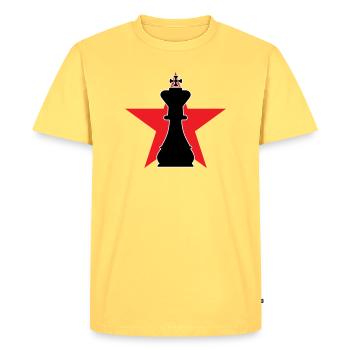Stratège Grand Maître Étoile Rouge - T-shirt Premium bio Homme - jaune pastel - Devant - AI Model Male 185 dark (185cm)
