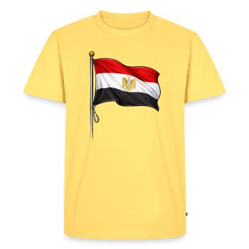 Egypt Flag - Men's Premium Organic T-Shirt - sky yellow - Front - AI Model Male 185 dark (185cm)