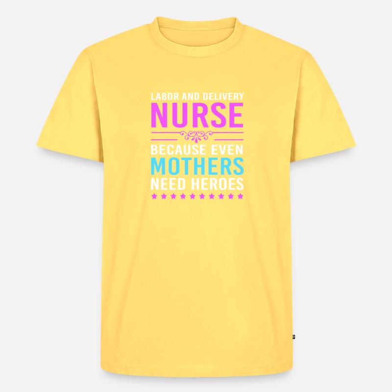 Entbindung Hebamme - Männer Premium Bio T-Shirt - Pastellgelb