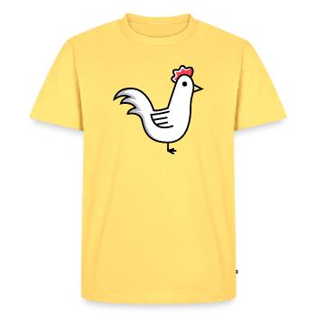 Animal Coq - T-shirt Premium bio Homme - jaune pastel - Devant - AI Model Male 185 dark (185cm)