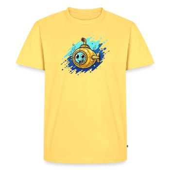 Dessin animé coloré sur un sous-marin - T-shirt Premium bio Homme - jaune pastel - Devant - AI Model Male 185 dark (185cm)