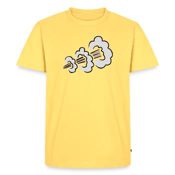 Explosion bruyante de pets Humour Toilet Nuage comique - T-shirt Premium bio Homme - jaune pastel - Devant - AI Model Male 185 dark (185cm)