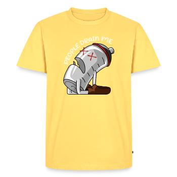 Introvert - Funny Introvert Design - Sarcastic Sar - Men's Premium Organic T-Shirt - sky yellow - Front - AI Model Male 185 dark (185cm)