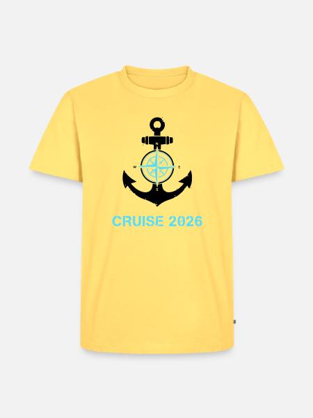 Anchor Compass Cruise 2026 Logo - Men's Premium Organic T-Shirt - sky yellow