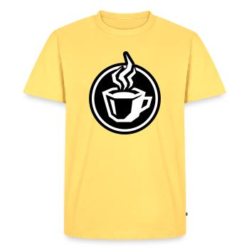 Coffee Cup Icon - Men's Premium Organic T-Shirt - sky yellow - Front - AI Model Male 185 dark (185cm)