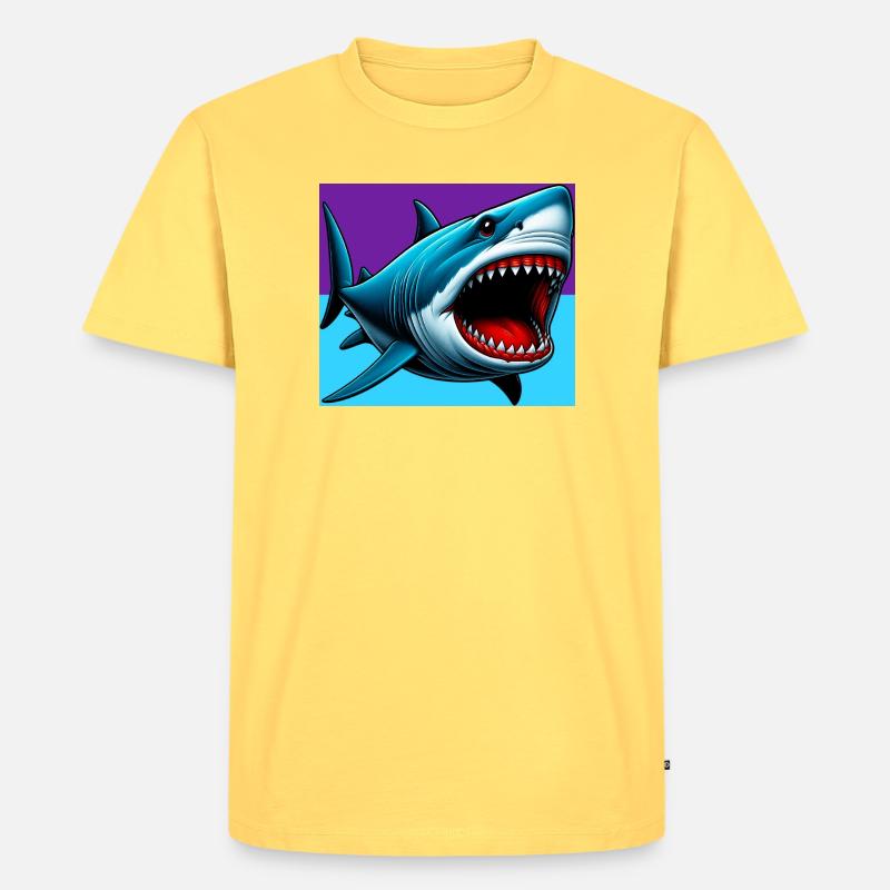 Hai - Männer Premium Bio T-Shirt - Pastellgelb