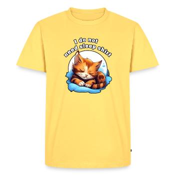 Chat insomniaque sur les nuages Chemise de nuage - T-shirt Premium bio Homme - jaune pastel - Devant - AI Model Male 185 dark (185cm)