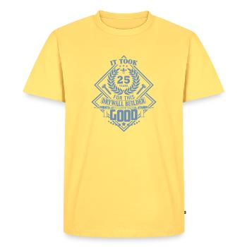 25e anniversaire drôle d’un constructeur de plaques de plâtre - T-shirt Premium bio Homme - jaune pastel - Devant - AI Model Male 185 dark (185cm)