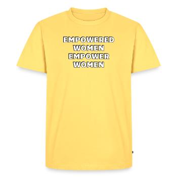 Empowered Women Empower Women  - Men's Premium Organic T-Shirt - sky yellow - Front - AI Model Male 185 dark (185cm)