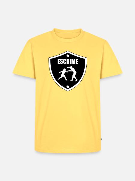 Fechtwappen: das Schild der Teilnehmer - Männer Premium Bio T-Shirt - Pastellgelb