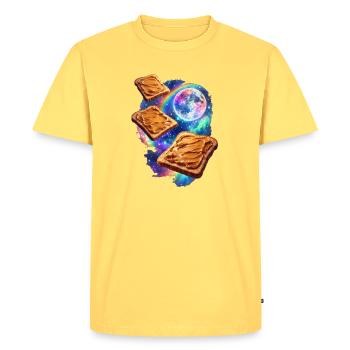 Space Peanut Butter Toasts - Men's Premium Organic T-Shirt - sky yellow - Front - AI Model Male 185 dark (185cm)