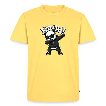 Bruh Panda qui fait du dab Cool Panda Bear Drôle - T-shirt Premium bio Homme - jaune pastel - Devant - AI Model Male 185 dark (185cm)