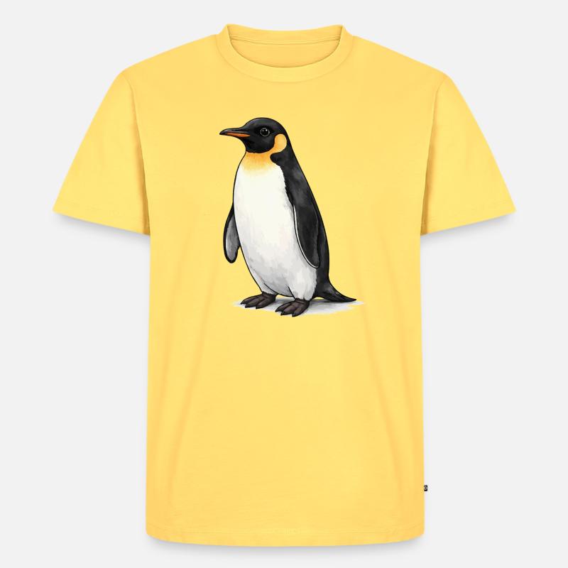 Pinguin  - Männer Premium Bio T-Shirt - Pastellgelb