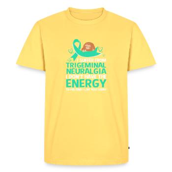Névralgie du trijumeau - T-shirt Premium bio Homme - jaune pastel - Devant - AI Model Male 185 dark (185cm)