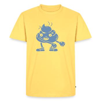 Danse drôle de tas de caca - T-shirt Premium bio Homme - jaune pastel - Devant - AI Model Male 185 dark (185cm)