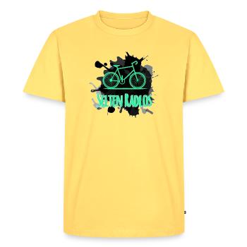 Bicyclette - T-shirt Premium bio Homme - jaune pastel - Devant - AI Model Male 185 dark (185cm)