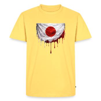 Art du drapeau japonais dégoulinant - T-shirt Premium bio Homme - jaune pastel - Devant - AI Model Male 185 dark (185cm)