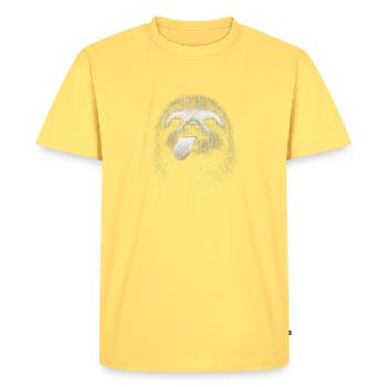 Paresseux souriant dans la nuit contraste - T-shirt Premium bio Homme - jaune pastel - Devant - AI Model Male 185 dark (185cm)