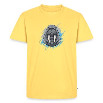 Morse en couleur splash - T-shirt Premium bio Homme - jaune pastel - Devant - AI Model Male 185 dark (185cm)
