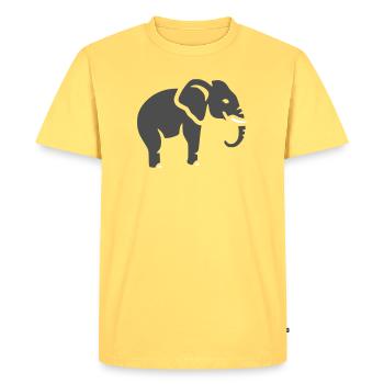 Elephant Silhouette Africa Animal - Men's Premium Organic T-Shirt - sky yellow - Front - AI Model Male 185 dark (185cm)