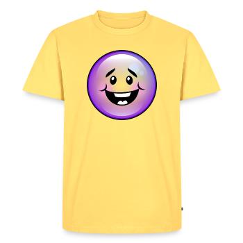 Cute Purple Bubble - Men's Premium Organic T-Shirt - sky yellow - Front - AI Model Male 185 dark (185cm)