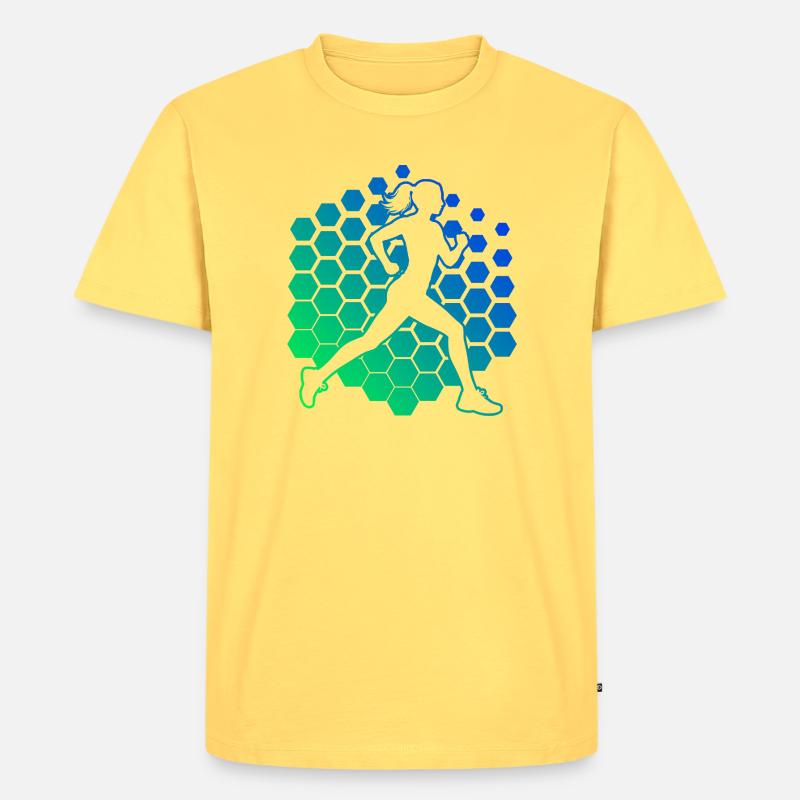 Geschenkidee für eine Running mit Running - Männer Premium Bio T-Shirt - Pastellgelb