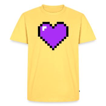 Santé 8-bit du cœur du Pixel - T-shirt Premium bio Homme - jaune pastel - Devant - AI Model Male 185 dark (185cm)