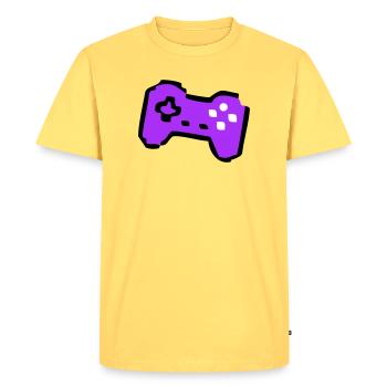 Joueur de manette rétro bizarre - T-shirt Premium bio Homme - jaune pastel - Devant - AI Model Male 185 dark (185cm)