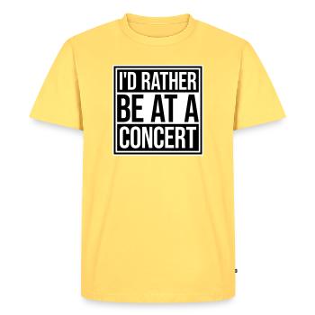 Je préférerais être à un concert Lustig Musik Konzert - T-shirt Premium bio Homme - jaune pastel - Devant - AI Model Male 185 dark (185cm)
