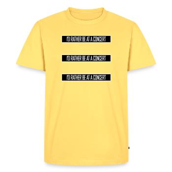 Je préférerais être à un concert Lustig Musik Konzert - T-shirt Premium bio Homme - jaune pastel - Devant - AI Model Male 185 dark (185cm)