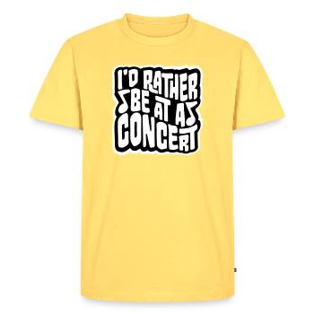 Je préférerais être à un concert Lustig Musik Konzert - T-shirt Premium bio Homme - jaune pastel - Devant - AI Model Male 185 dark (185cm)