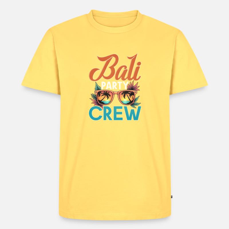 Bali Crew - Männer Premium Bio T-Shirt - Pastellgelb