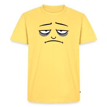Mürrisches Trauriges Enttäuschtes Gesicht Lustig - T-shirt Premium bio Homme - jaune pastel - Devant - AI Model Male 185 dark (185cm)