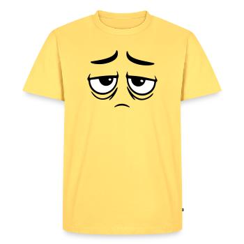 Mürrisches Trauriges Enttäuschtes Gesicht Lustig - T-shirt Premium bio Homme - jaune pastel - Devant - AI Model Male 185 dark (185cm)