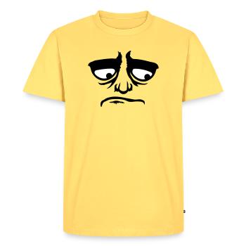Mürrisches Trauriges Enttäuschtes Gesicht Lustig - T-shirt Premium bio Homme - jaune pastel - Devant - AI Model Male 185 dark (185cm)