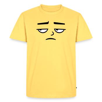 Mürrisches Trauriges Enttäuschtes Gesicht Lustig - T-shirt Premium bio Homme - jaune pastel - Devant - AI Model Male 185 dark (185cm)