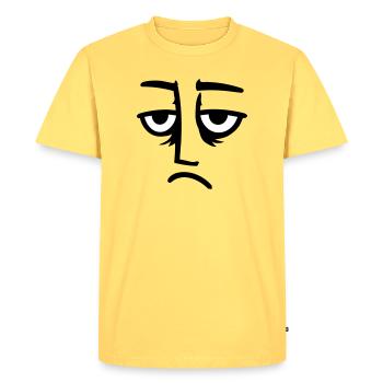 Mürrisches Trauriges Enttäuschtes Gesicht Lustig - T-shirt Premium bio Homme - jaune pastel - Devant - AI Model Male 185 dark (185cm)