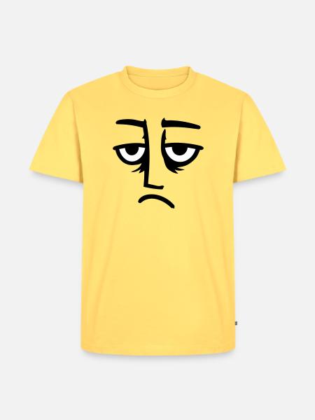 Grumpy sad disappointed face funny - Men's Premium Organic T-Shirt - sky yellow
