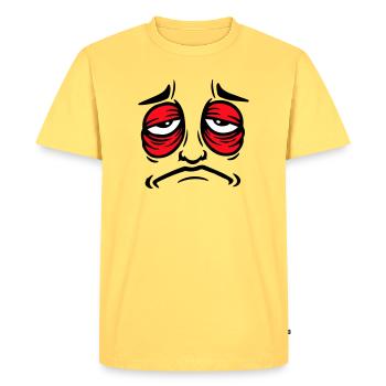 Mürrisches Trauriges Enttäuschtes Gesicht Lustig - T-shirt Premium bio Homme - jaune pastel - Devant - AI Model Male 185 dark (185cm)