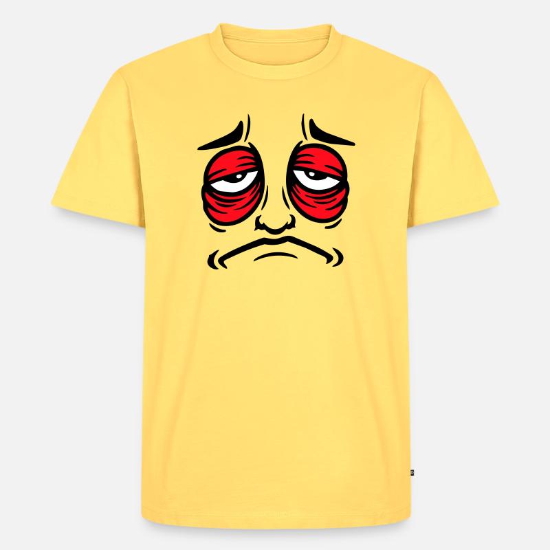 Grumpy sad disappointed face funny - Men's Premium Organic T-Shirt - sky yellow