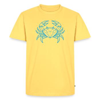 Cancer – Protection & Strength - Men's Premium Organic T-Shirt - sky yellow - Front - AI Model Male 185 dark (185cm)