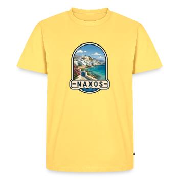 Naxos Greece Holidays Portara Apollo Temple - Men's Premium Organic T-Shirt - sky yellow - Front - AI Model Male 185 dark (185cm)