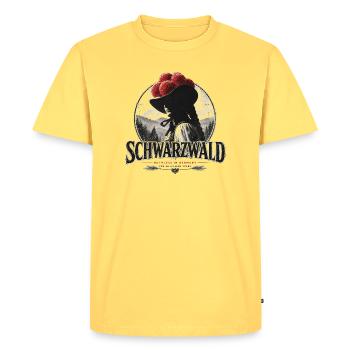 Bollehut vintage de la Forêt-Noire - T-shirt Premium bio Homme - jaune pastel - Devant - AI Model Male 185 dark (185cm)
