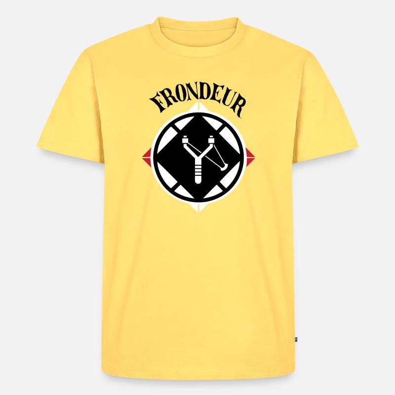 Slinger-Emblem - Männer Premium Bio T-Shirt - Pastellgelb