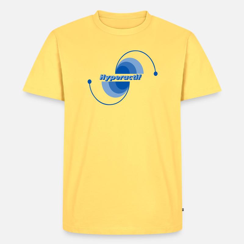 Hyperactif  - T-shirt Premium bio Homme - jaune pastel
