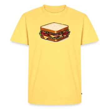 Pop Art de sandwich au fromage - T-shirt Premium bio Homme - jaune pastel - Devant - AI Model Male 185 dark (185cm)
