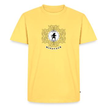 Minotaur - Men's Premium Organic T-Shirt - sky yellow - Front - AI Model Male 185 dark (185cm)