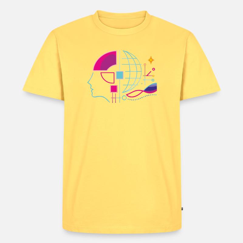 Globale Intelligenz - Männer Premium Bio T-Shirt - Pastellgelb