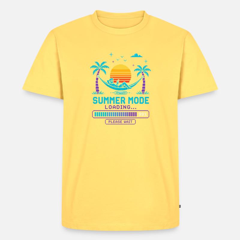 Summer Mode Loading: Sunset - Men's Premium Organic T-Shirt - sky yellow