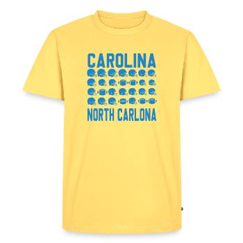 Carolina Football Iconrader - Men's Premium Organic T-Shirt - sky yellow - Front - AI Model Male 185 dark (185cm)